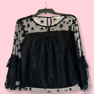 Boutique Black Stars Top SIZE M